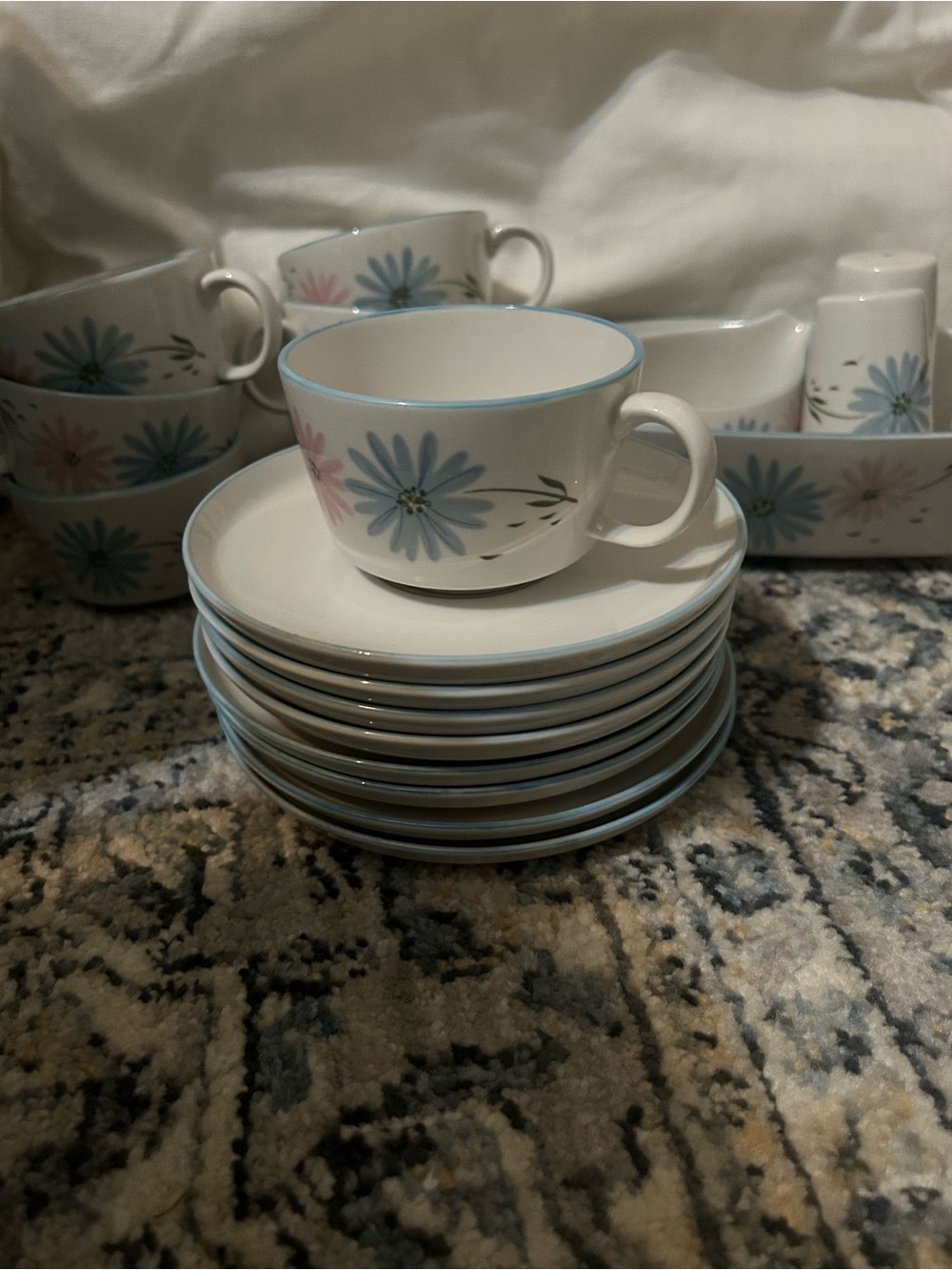 MCM FRANCISCAN MAYTIME lot of Vintage Floral Dishes and accessories.